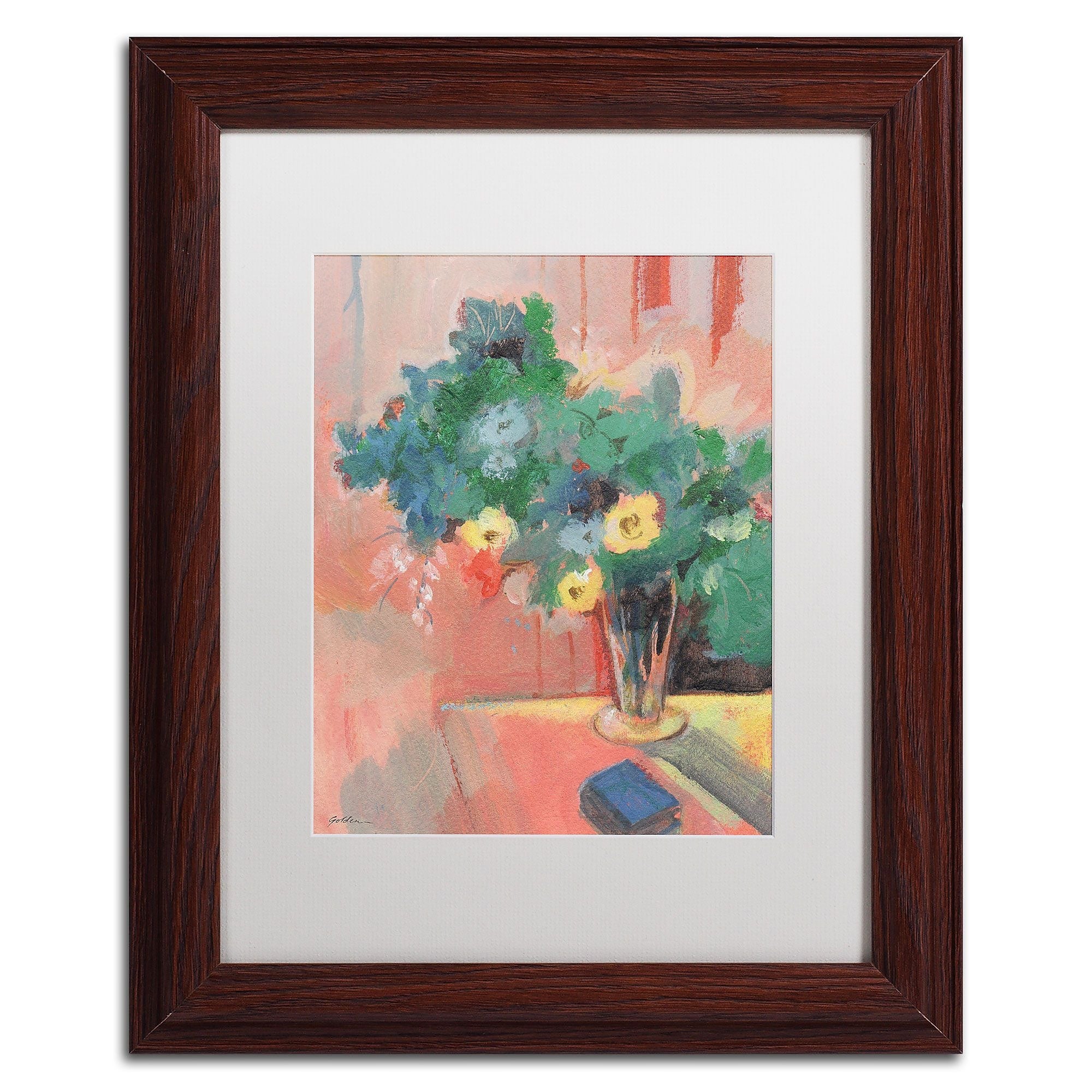 Trademark Fine Art SG5710-W1114MF "Bouquet for Bonnard" by Sheila Golden 14" x 11" FRM Art, WHT MTD