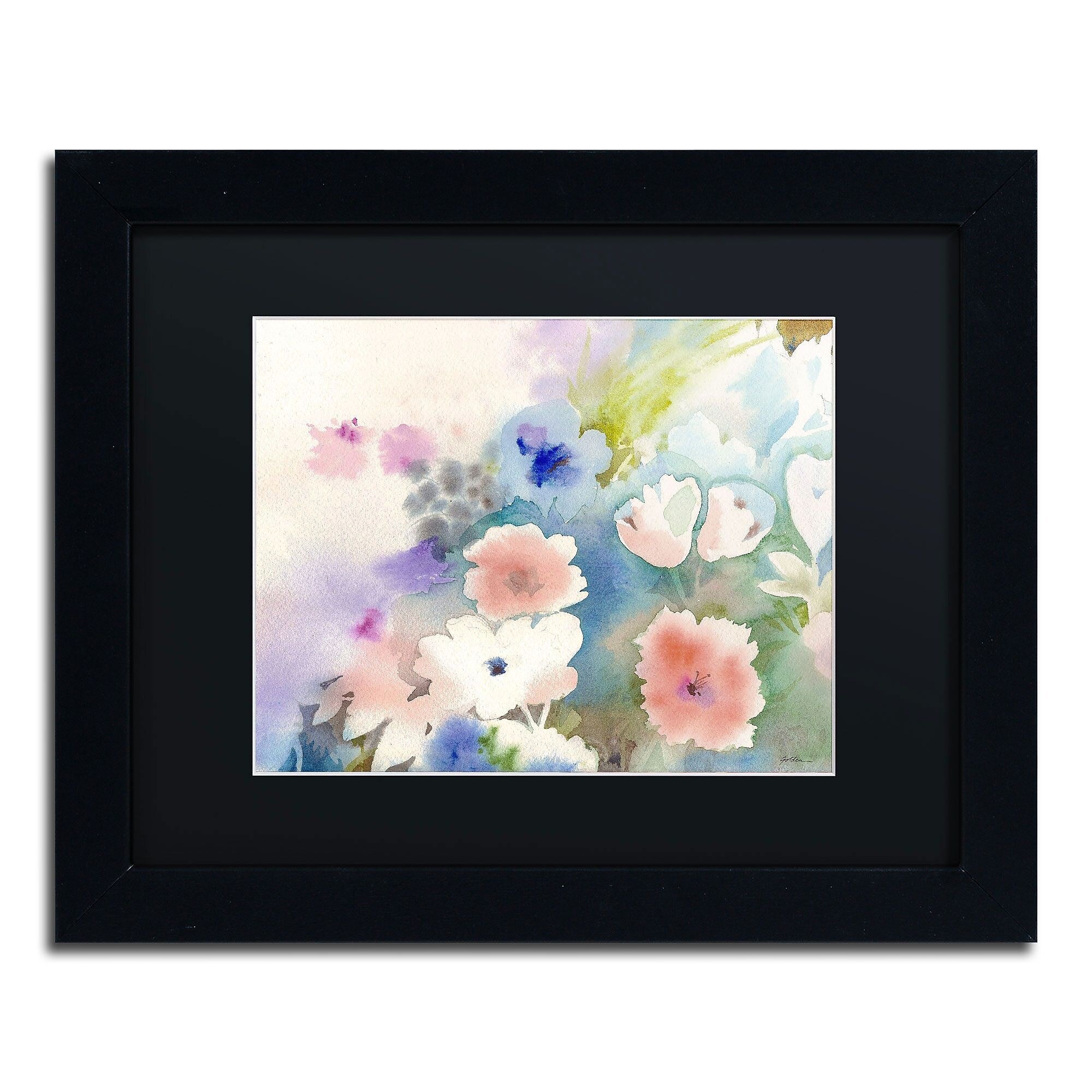 Trademark Fine Art SG5702-B1114BMF "Mystic Garden" by Sheila Golden 11" x 14" Framed Art, BLK MTD