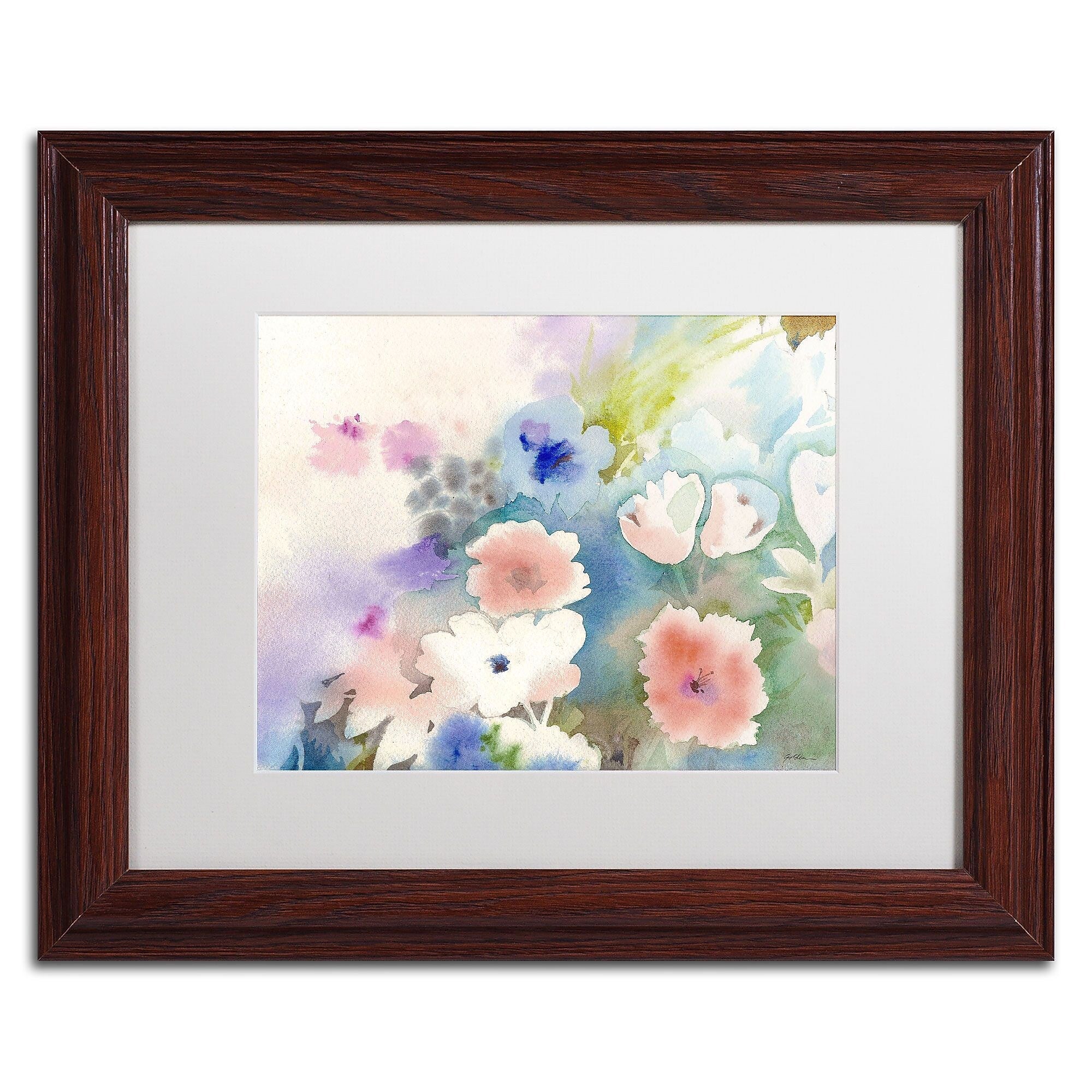 Trademark Fine Art SG5702-W1114MF "Mystic Garden" by Sheila Golden 11" x 14" Framed Art, WHT MTD
