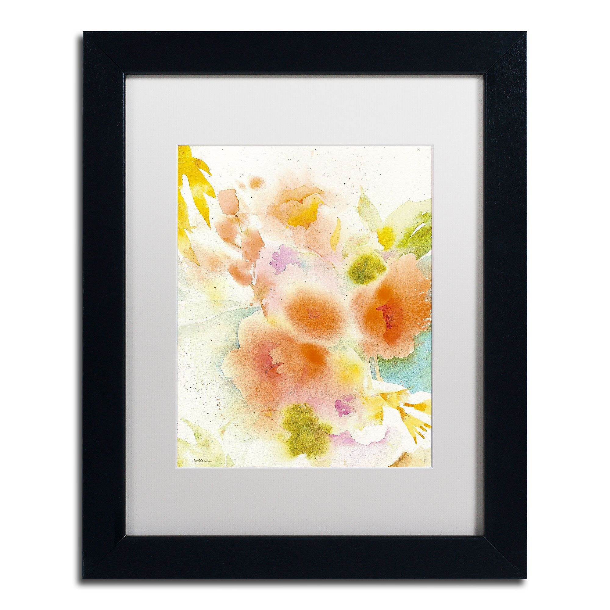 Trademark Fine Art SG5703-B1114MF "Orange Reflection" by Sheila Golden 14" x 11" Framed Art, WHT MTD