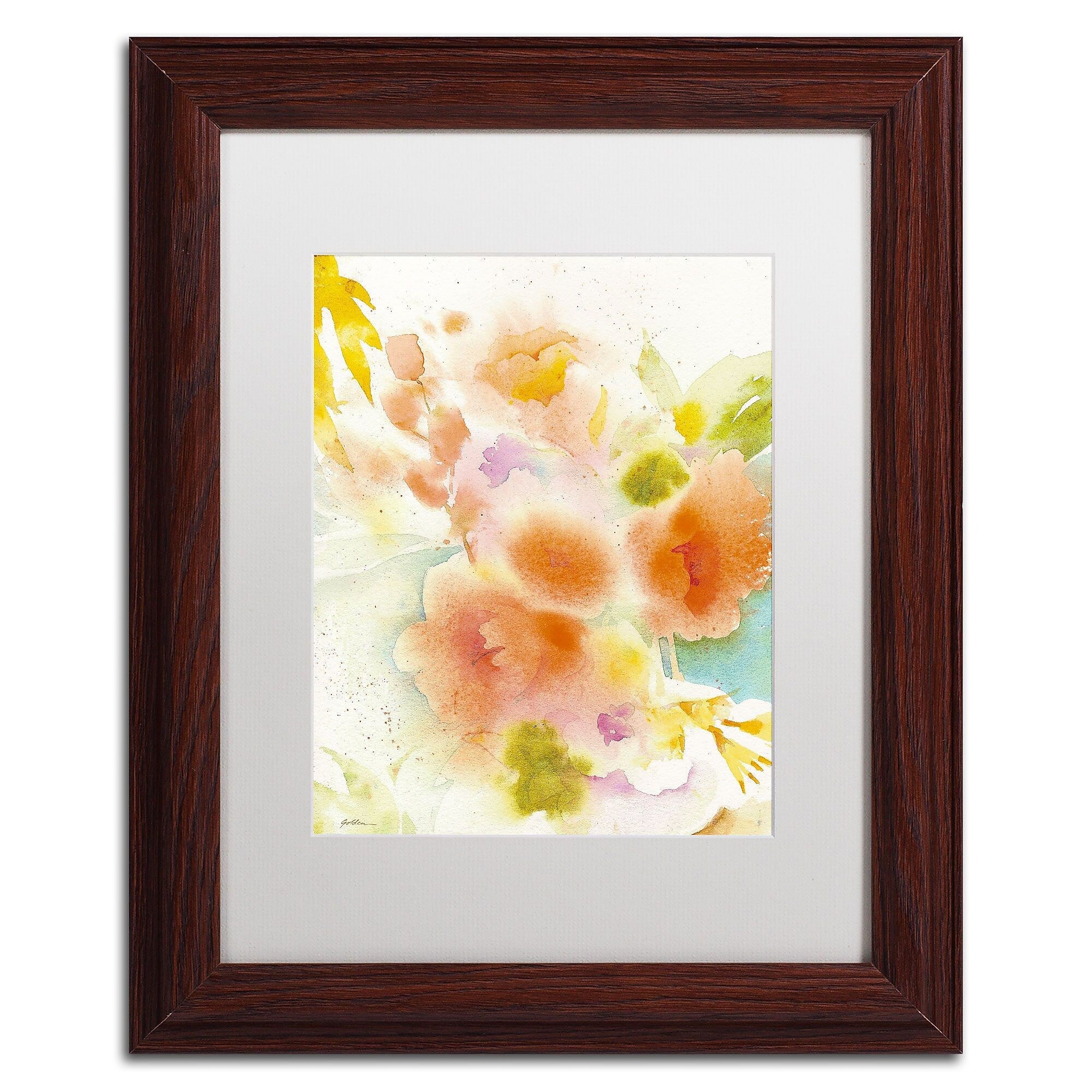 Trademark Fine Art SG5703-W1114MF "Orange Reflection" by Sheila Golden 14" x 11" Framed Art, WHT MTD