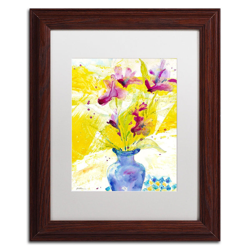 Trademark Fine Art SG5697-W1114MF Purple Blooms in Sunlight by Sheila Golden 14x11 FRM Art, WHT MTD