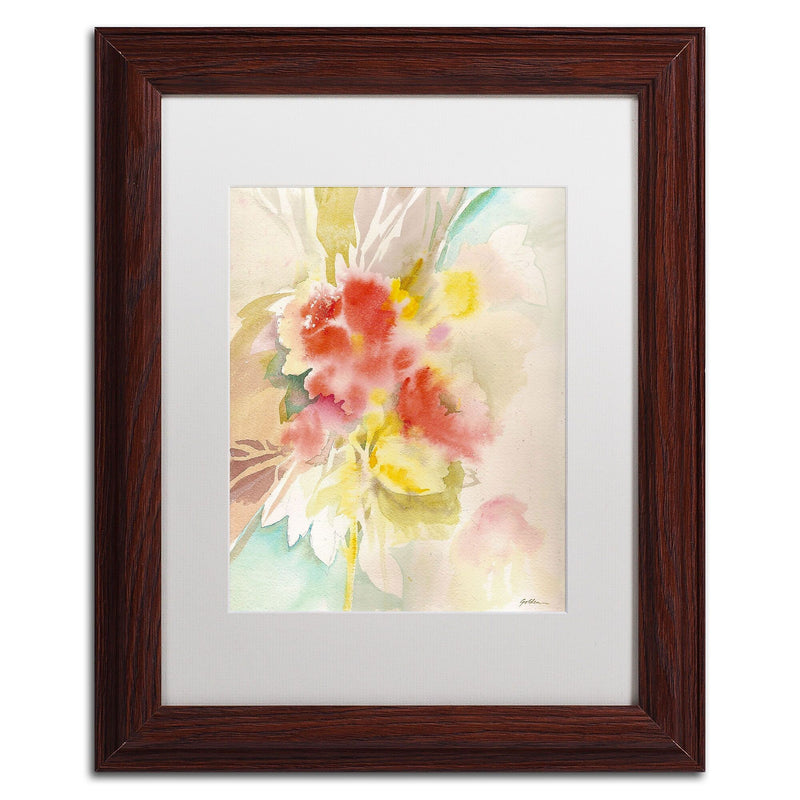 Trademark Fine Art SG5698-W1114MF "Red Flower Shadows" by Sheila Golden 14" x 11" FRM Art, WHT MTD
