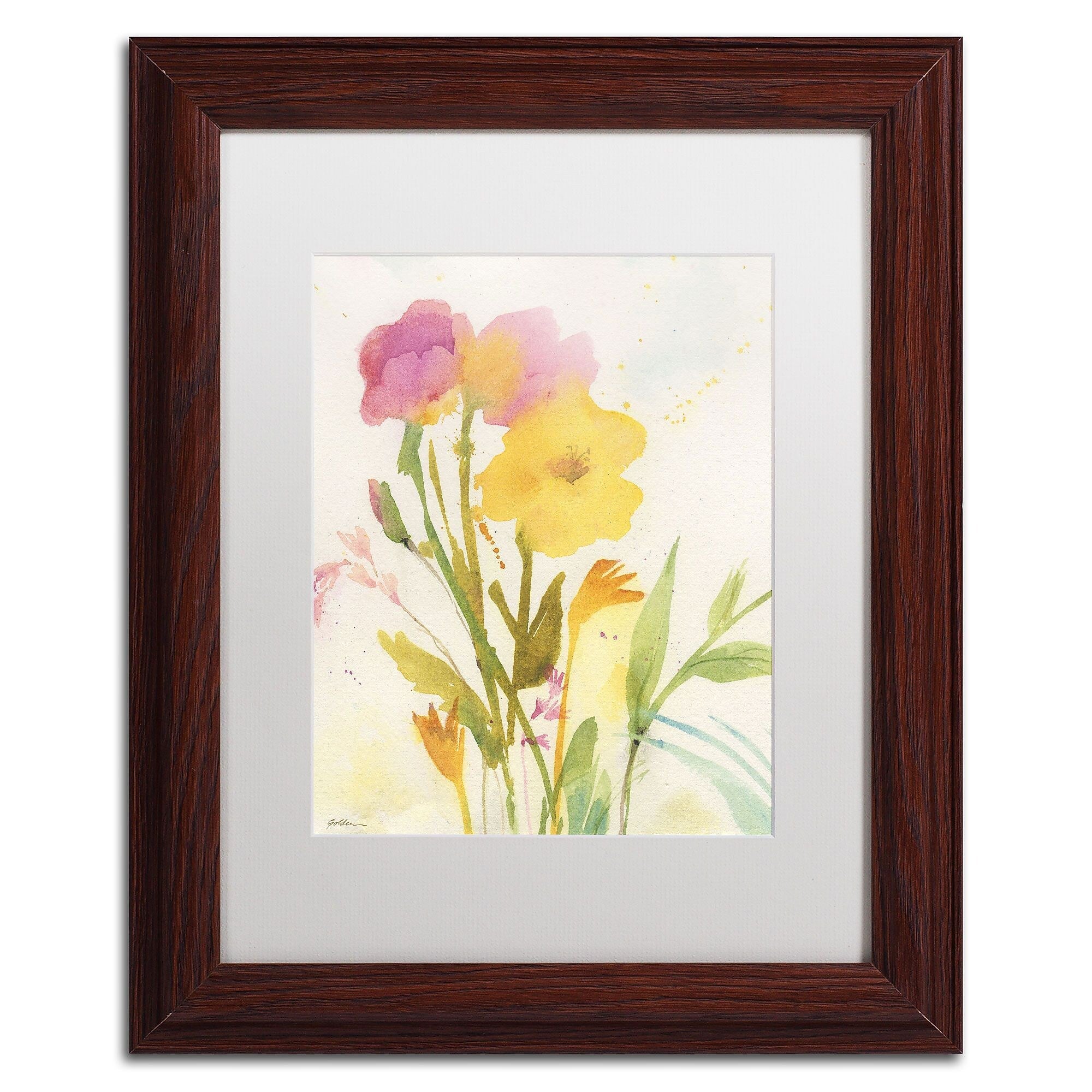 Trademark Fine Art Wildflowers Against the Sky by Sheila Golden 14x11 FRM Art, WHT MTD (SG5714-W1114MF)