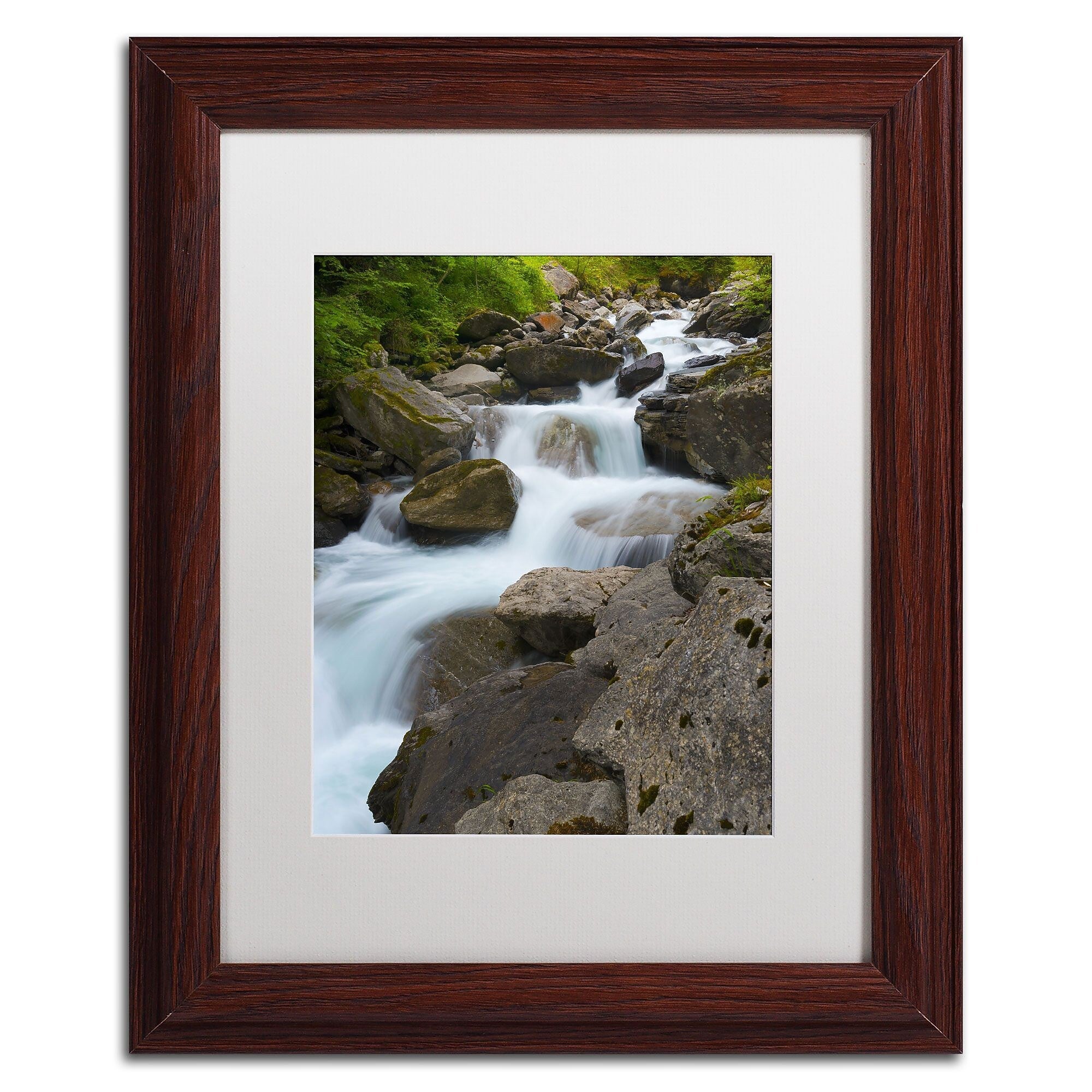 Trademark Fine Art PSL0330-W1114MF "Wet Rocks" by Philippe Sainte-Laudy 14" x 11" FRM Art, WHT MTD