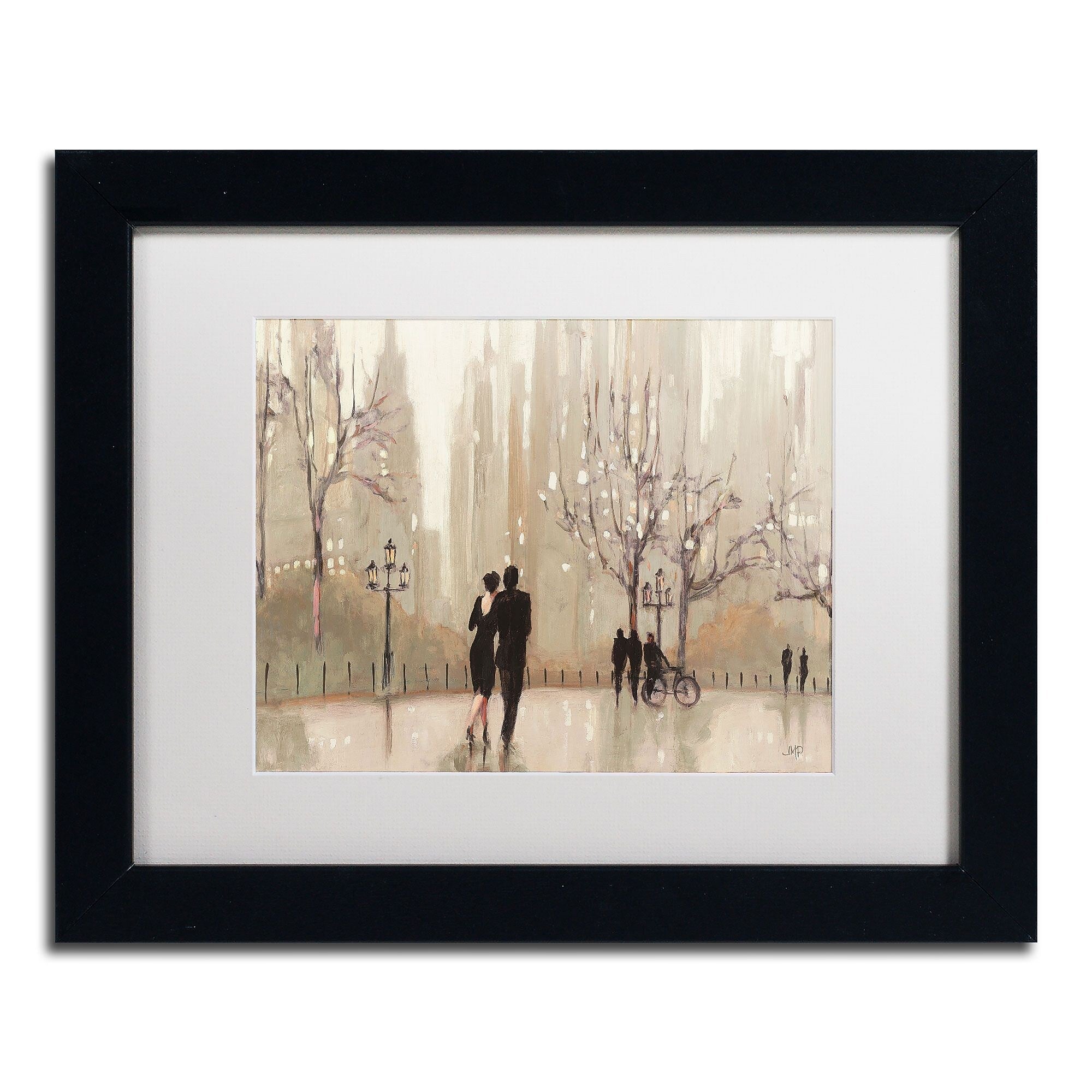 Trademark Fine Art WAP0111-B1114MF An Evening Out Neutral by Julia Purinton 11x14 FRM Art, WHT MTD