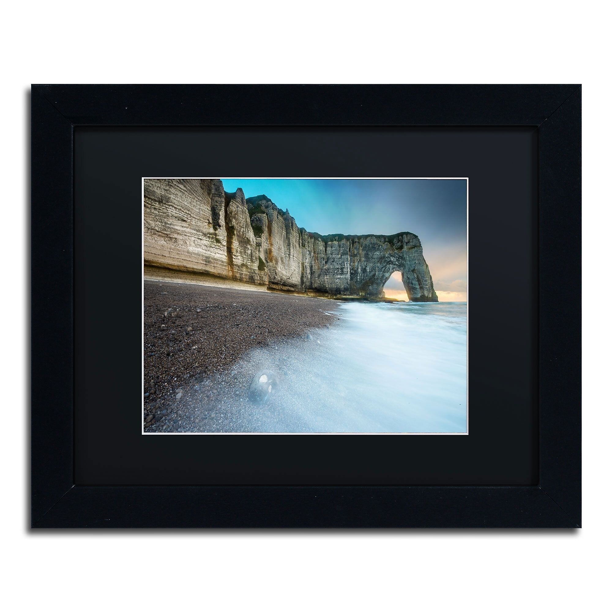 Trademark Fine Art RV0019-B1114BMF "Gate to the Ocean" by Mathieu Rivrin 11" x 14" FRM Art, BLK MTD