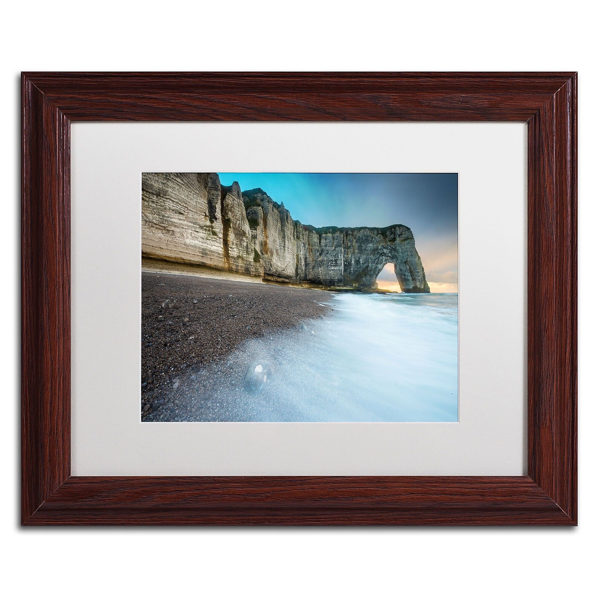Trademark Fine Art RV0019-W1114MF "Gate to the Ocean" by Mathieu Rivrin 11" x 14" FRM Art, WHT MTD