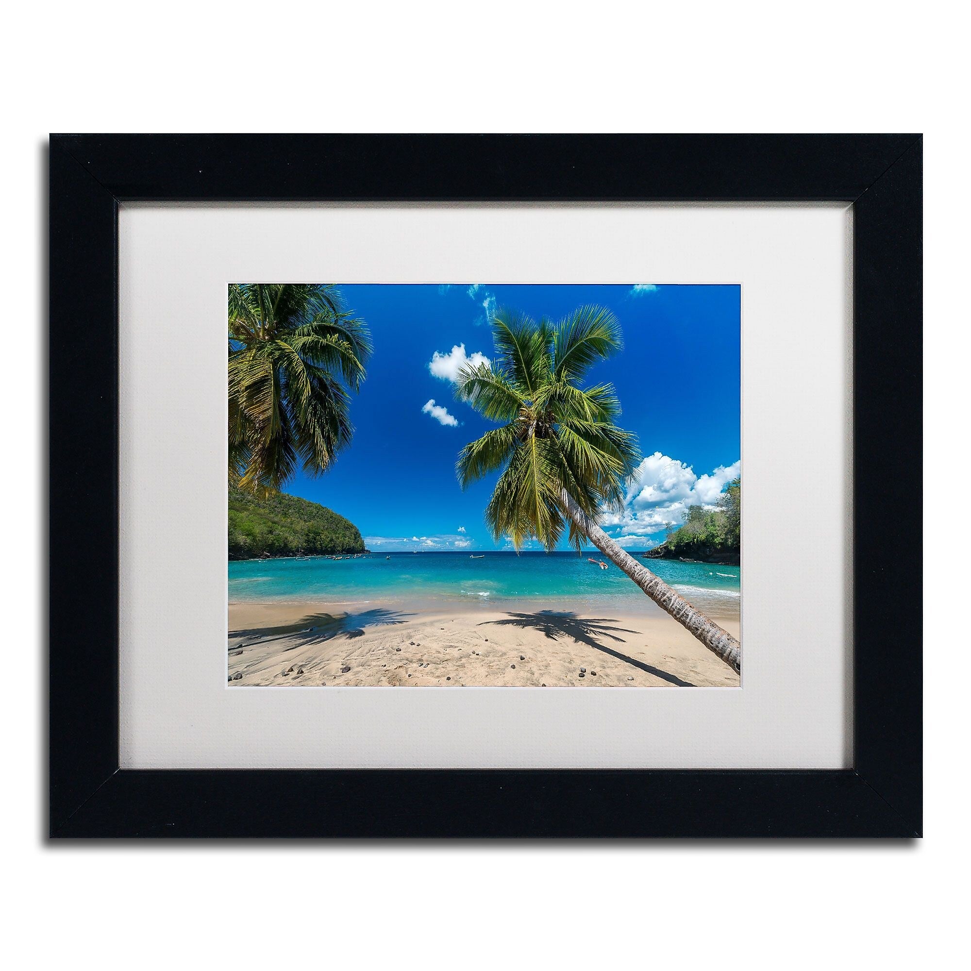 Trademark Fine Art RV0020-B1114MF "Martinique" by Mathieu Rivrin 11" x 14" Framed Art, White Matted