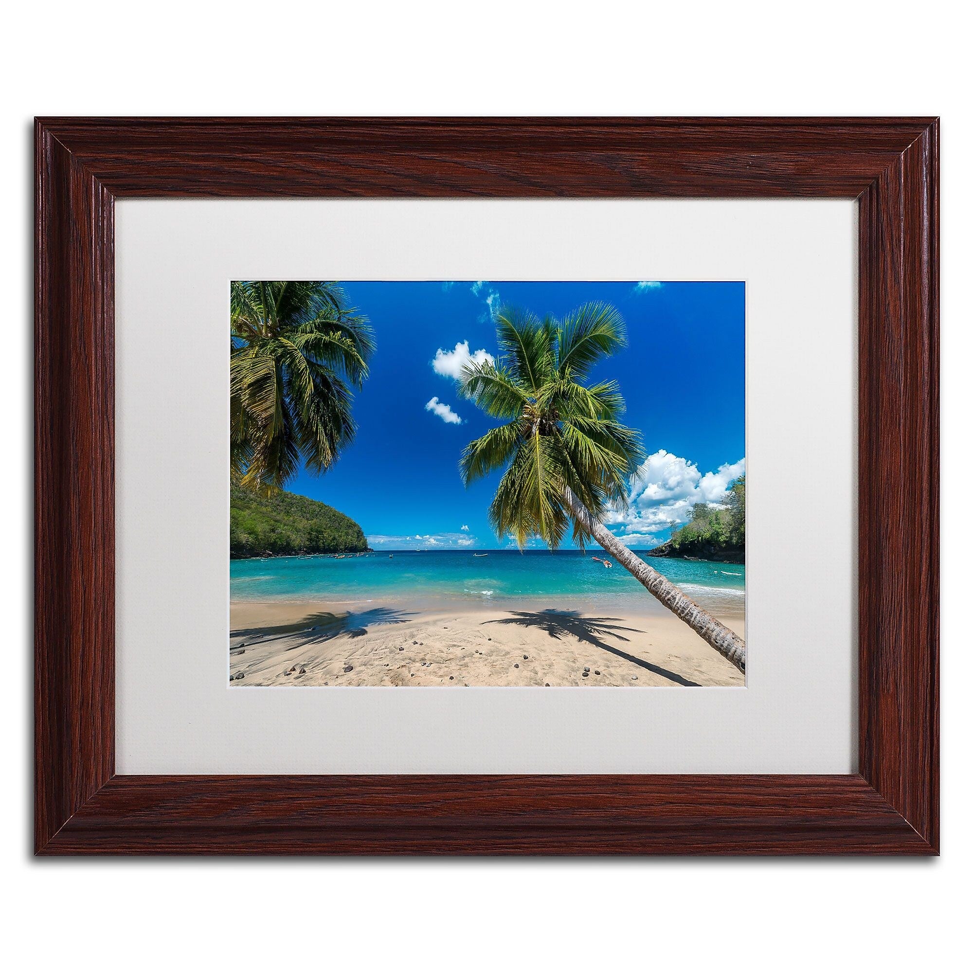 Trademark Fine Art RV0020-W1114MF "Martinique" by Mathieu Rivrin 11" x 14" Framed Art, White Matted