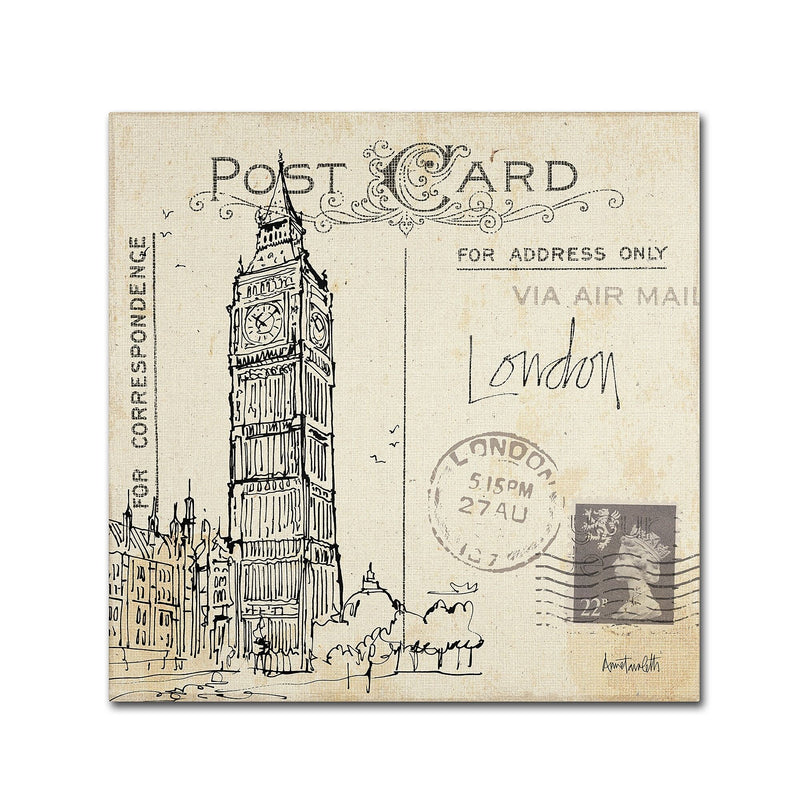 Trademark Fine Art WAP0091-C3535GG "Postcard Sketches II" by Anne Tavoletti 35" x 35" Frameless Art