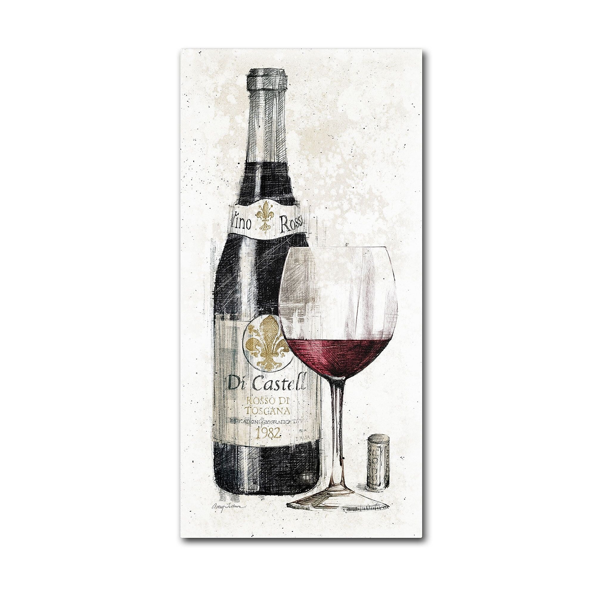 Trademark Fine Art WAP0094-C1632GG "Pencil Wine I" by Avery Tillmon 32" x 16" Frameless Art