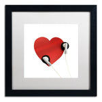 Trademark Fine Art Listen to Your Heart by Beata Czyzowska Young 16x16 FRM Art, WHT MTD