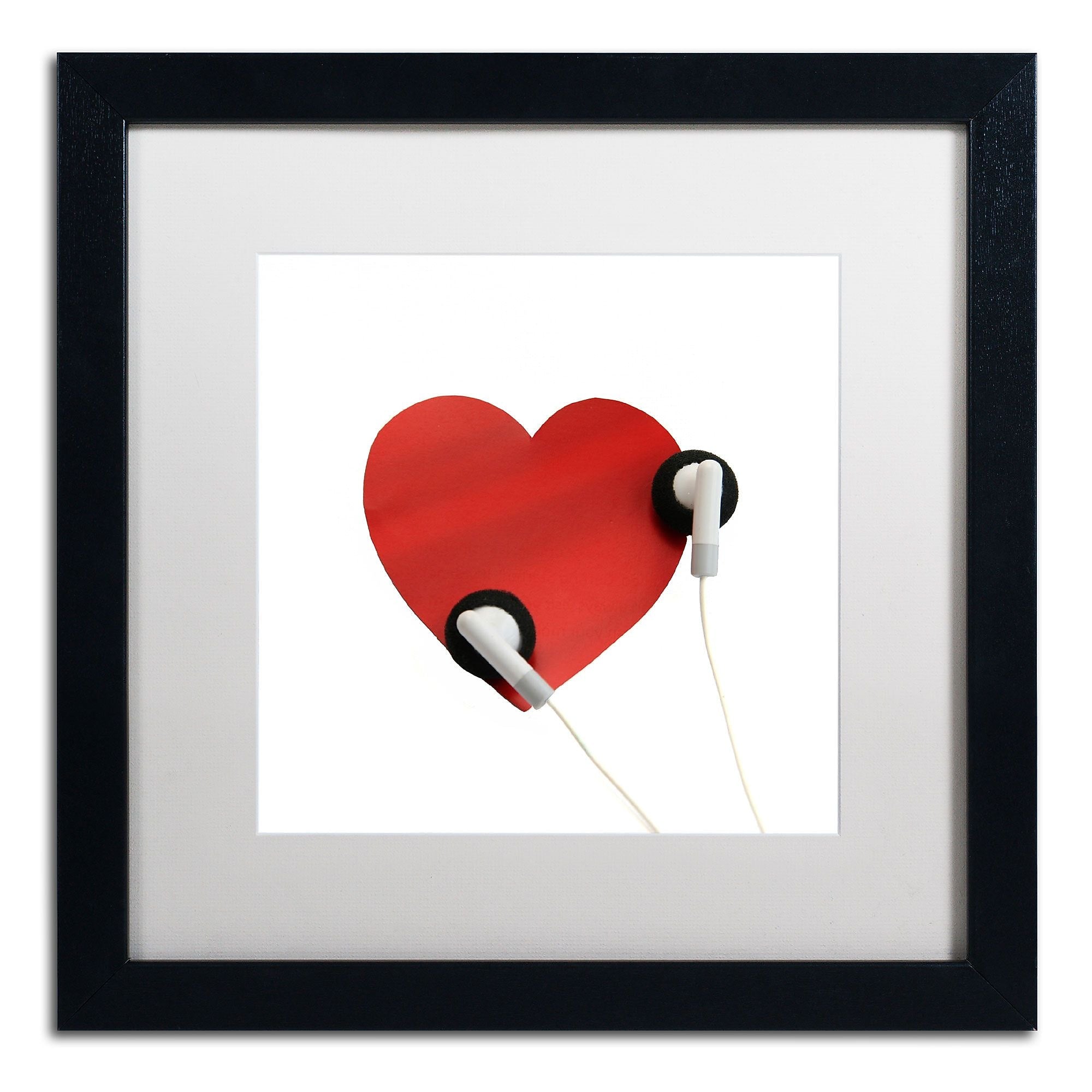 Trademark Fine Art Listen to Your Heart by Beata Czyzowska Young 16x16 FRM Art, WHT MTD