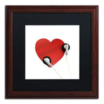Trademark Fine Art Listen to Your Heart by Beata Czyzowska Young 16x16 FRM Art, BLK MTD (BC0128-W1616BMF)