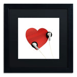 Trademark Fine Art Listen to Your Heart by Beata Czyzowska Young 16x16 FRM Art, BLK MTD (BC0128-B1616BMF)