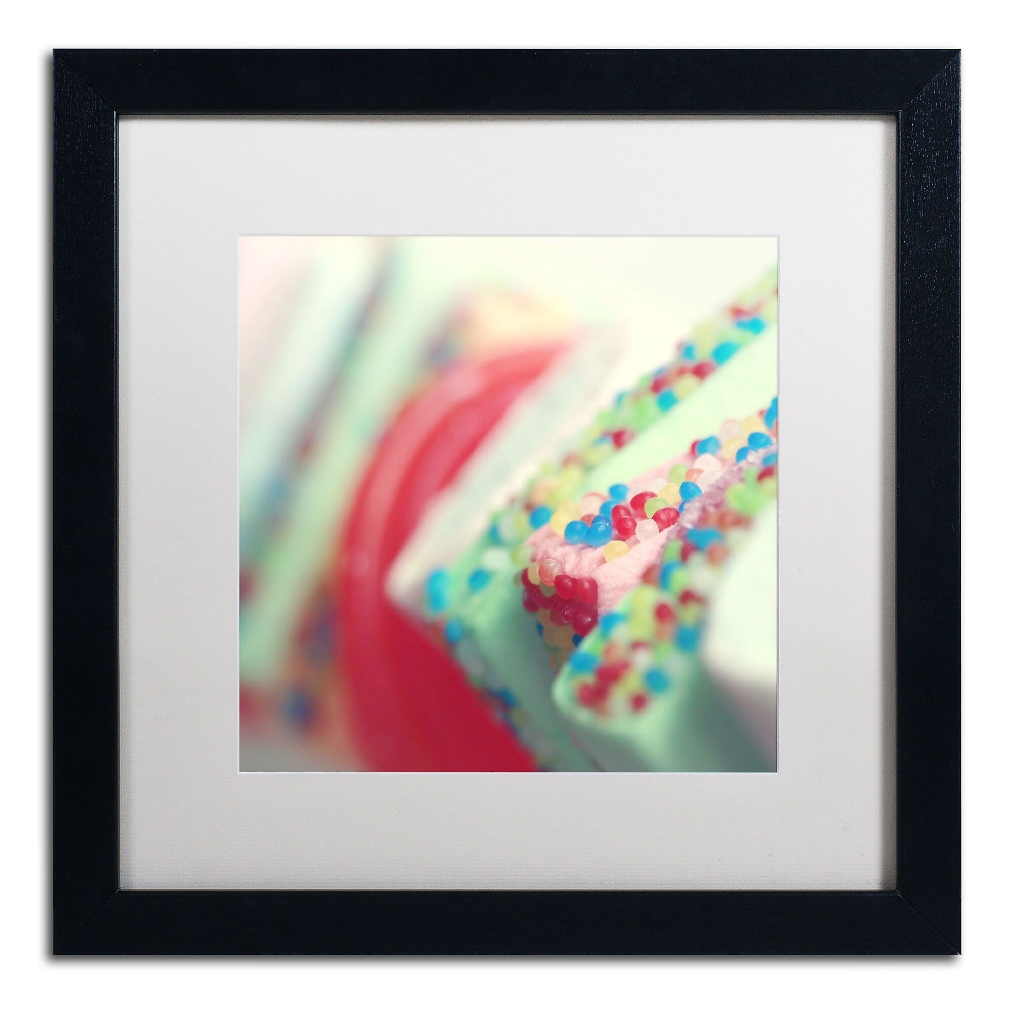 Trademark Fine Art BC0140-B1616MF Party Flavours by Beata Czyzowska Young 16x16 FRM Art, WHT MTD