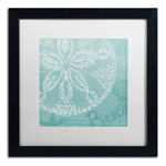 Trademark Fine Art WAP0098-B1616MF Aqua Treasure II by Daphne Brissonnet 16x16 FRM Art, WHT MTD