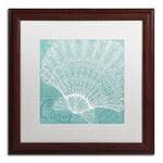 Trademark Fine Art WAP0099-W1616MF Aqua Treasure III by Daphne Brissonnet 16x16 FRM Art, WHT MTD