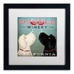 Trademark Fine Art WAP0124-B1616MF "Doodle Wine" by Ryan Fowler 16" x 16" Framed Art, White Matted