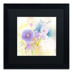 Trademark Fine Art SG5708-B1616BMF "Mixed Blue Bouquet" by Sheila Golden 16" x 16" FRM Art, BLK MTD
