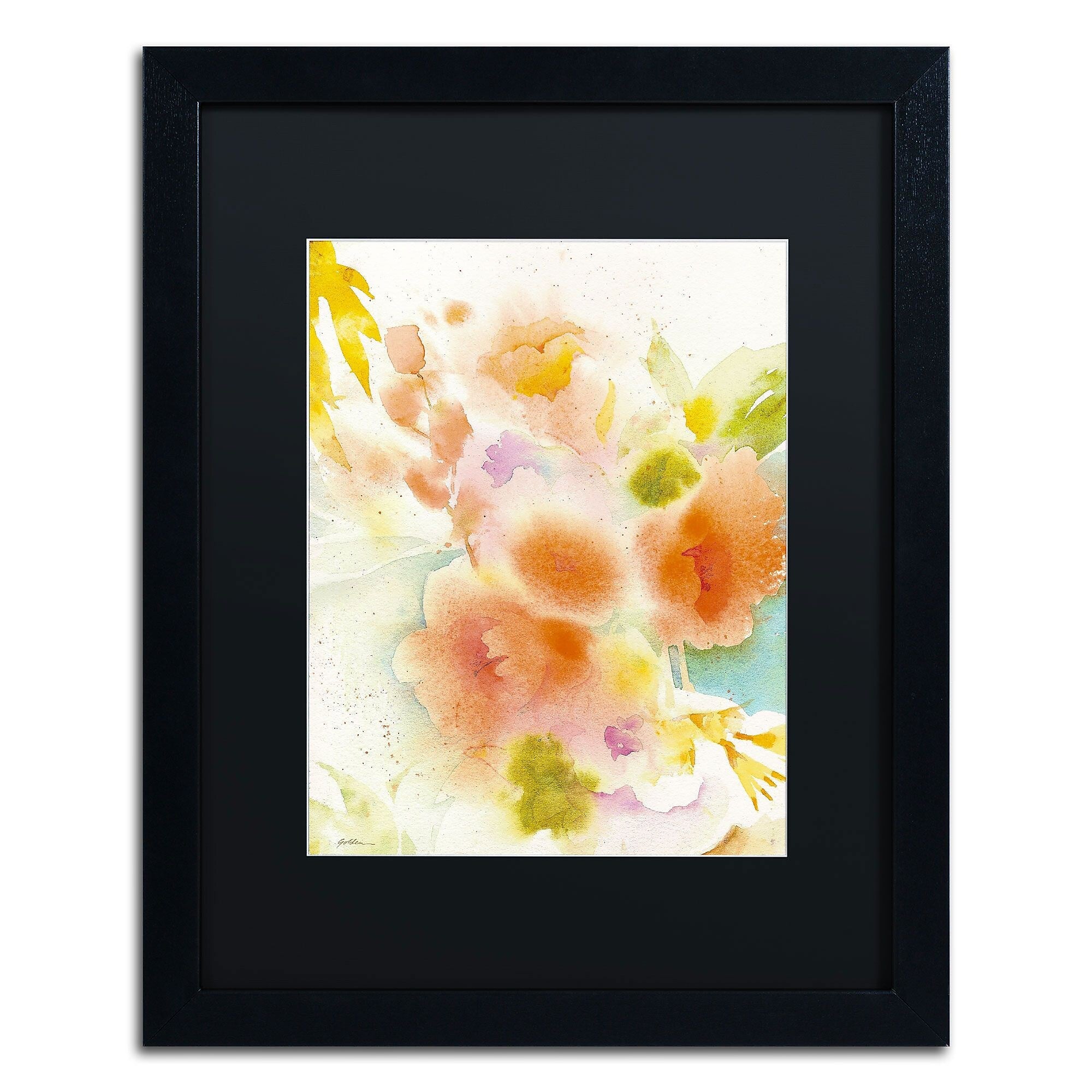Trademark Fine Art SG5703-B1620BMF "Orange Reflection" by Sheila Golden 20" x 16" FRM Art, BLK MTD