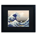 Trademark Fine Art The Great Kanagawa Wave by Katsushika Hokusai 16x20 FRM Art, BLK MTD (BL0191-B1620BMF)
