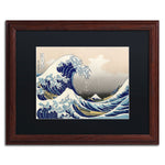 Trademark Fine Art The Great Kanagawa Wave by Katsushika Hokusai 16x20 FRM Art, BLK MTD (BL0191-W1620BMF)