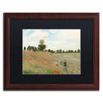 Trademark Fine Art Wild Poppies Near Argenteuil by Claude Monet 16x20 FRM Art, BLK MTD (BL0082-W1620BMF)