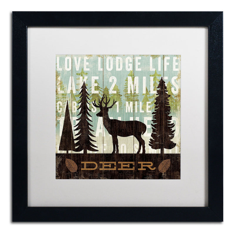 Trademark Fine Art WAP0122-B1616MF "Simple Living Deer" by Michael Mullan 16" x 16" FRM Art, WHT MTD