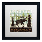 Trademark Fine Art WAP0119-B1616MF Simple Living Moose by Michael Mullan 16x16 FRM Art, WHT MTD