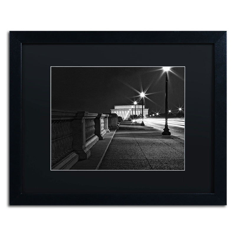 Trademark Fine Art GO011-B1620BMF Lincoln Memorial Bridge by Gregory O'Hanlon 16x20 FRM Art, BLK MTD