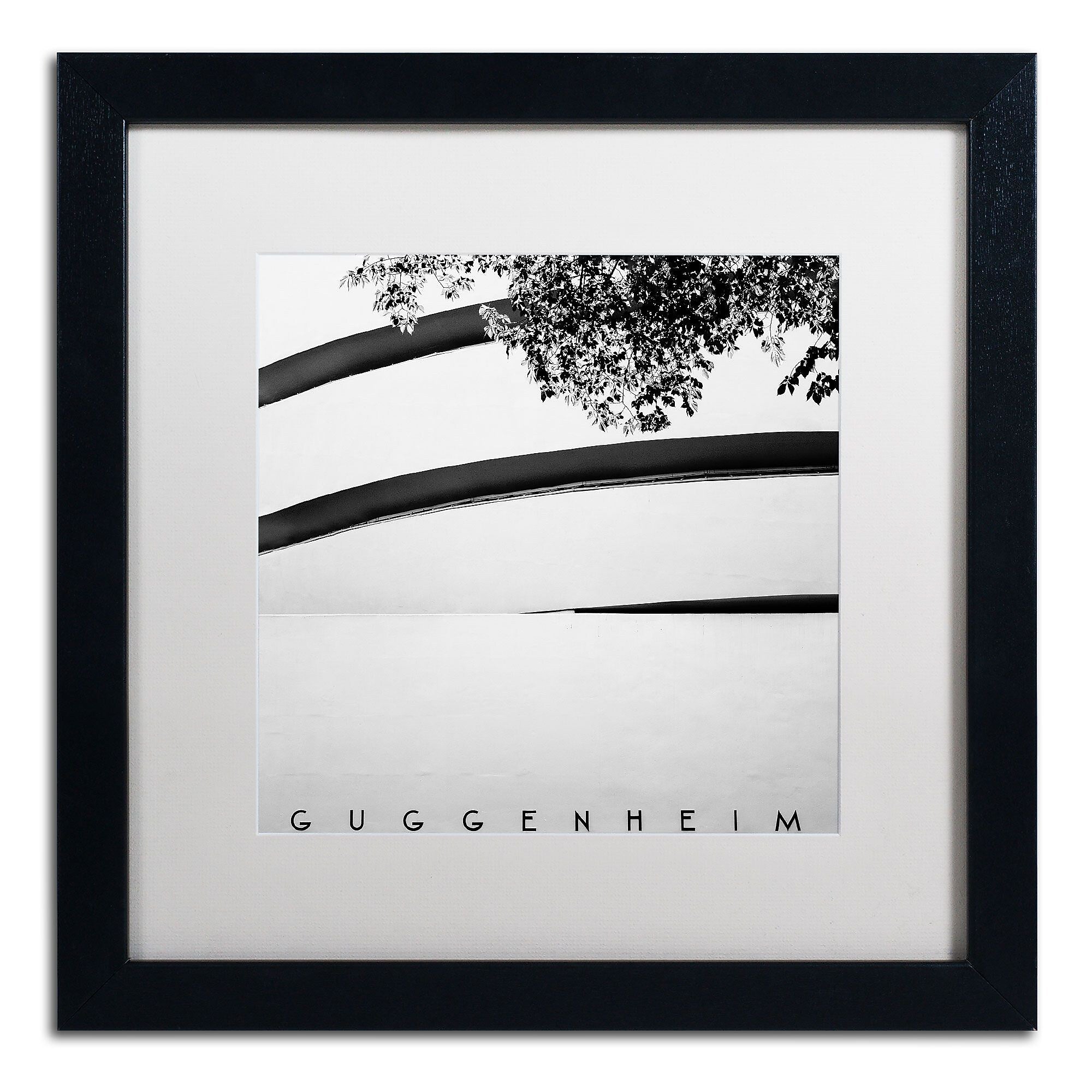 Trademark Fine Art NP0003-B1616MF "Guggenheim" by Nina Papiorek 16" x 16" Framed Art, White Matted
