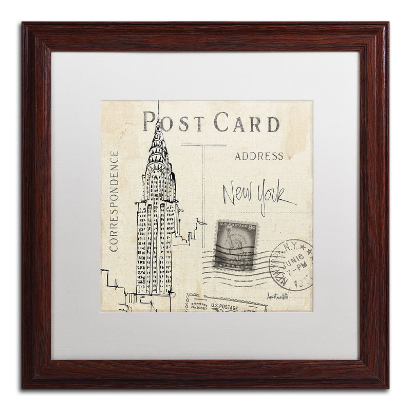 Trademark Fine Art WAP0090-W1616MF Postcard Sketches I' by Anne Tavoletti 16x16 FRM Art, WHT MTD