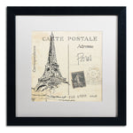 Trademark Fine Art WAP0092-B1616MF Postcard Sketches III by Anne Tavoletti 16x16 FRM Art, WHT MTD