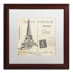 Trademark Fine Art WAP0092-W1616MF Postcard Sketches II by Anne Tavoletti 16x16 FRM Art, WHT MTD