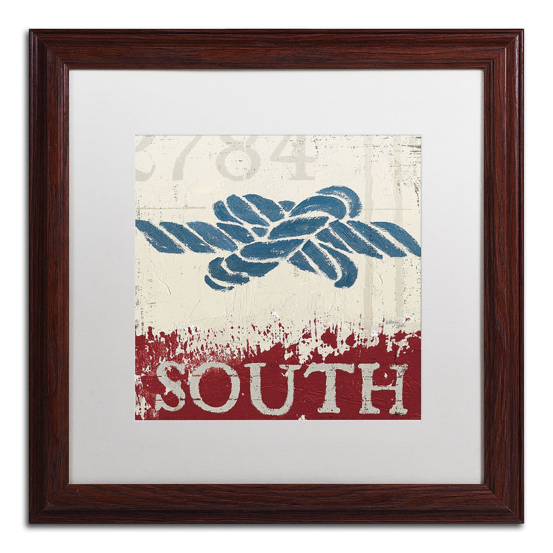 Trademark Fine Art WAP0137-W1616MF "Nautical II Red" by Wellington Studio 16" x 16" FRM Art, WHT MTD