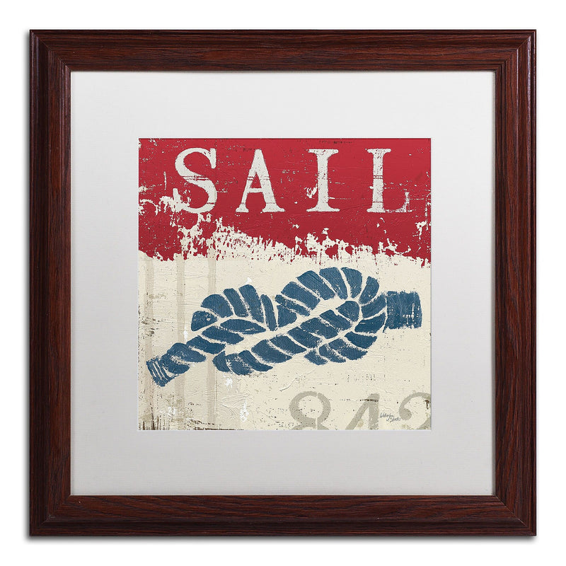 Trademark Fine Art WAP0138-W1616MF Nautical III Red by Wellington Studio 16x16 FRM Art, WHT MTD