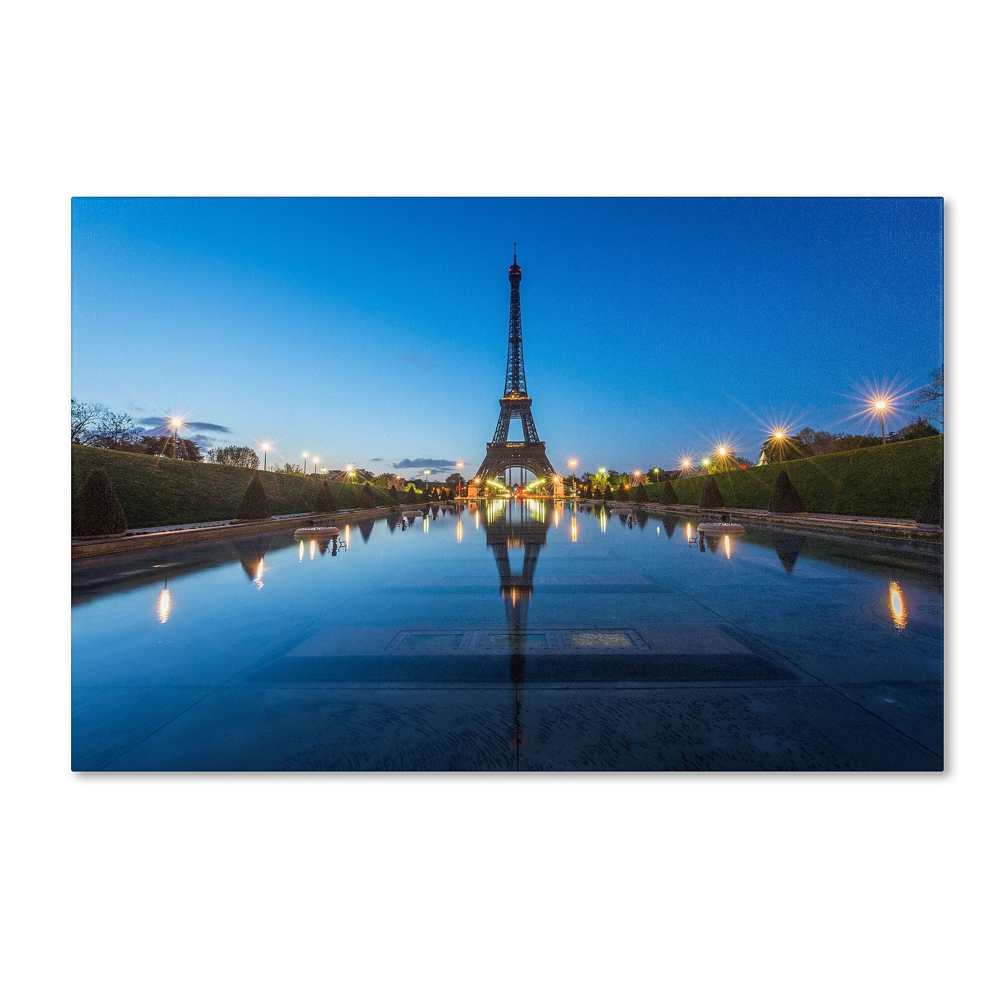 Trademark Fine Art Blue Hour in Front of the Eiffel Tower by Mathieu Rivrin 30x47 FRMLS Art