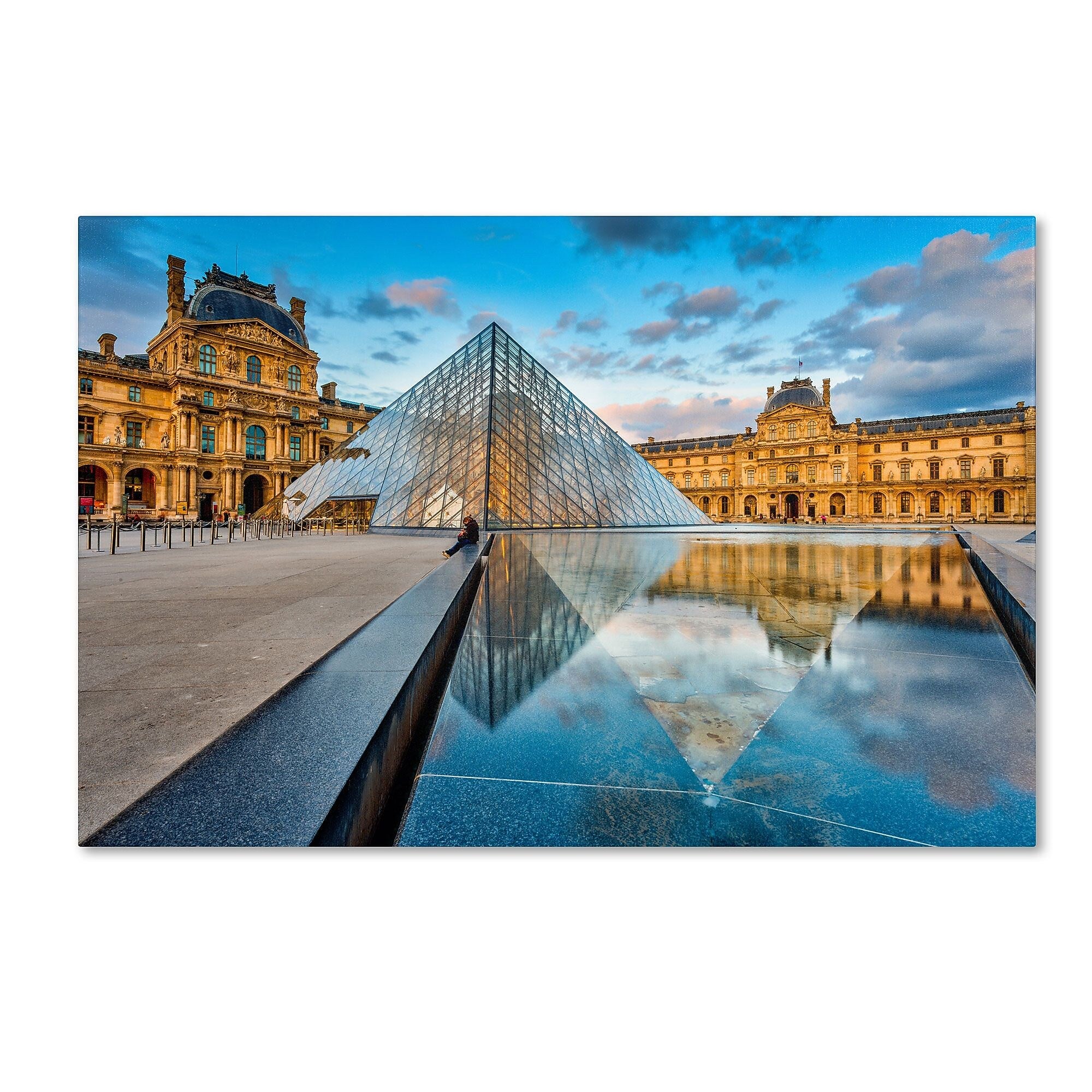 Trademark Fine Art RV0023-C2232GG "Symetrie du Louvre" by Mathieu Rivrin 22" x 32" Frameless Art