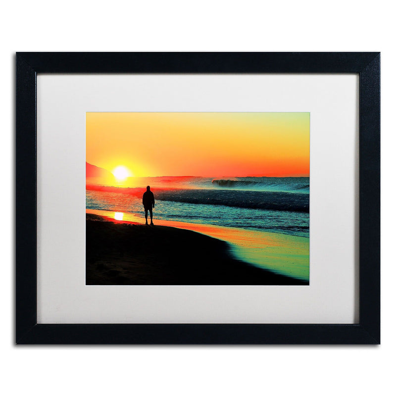 Trademark Fine Art BC0148-B1620MF Sunrise Walking by Beata Czyzowska Young 16x20 FRM Art, WHT MTD