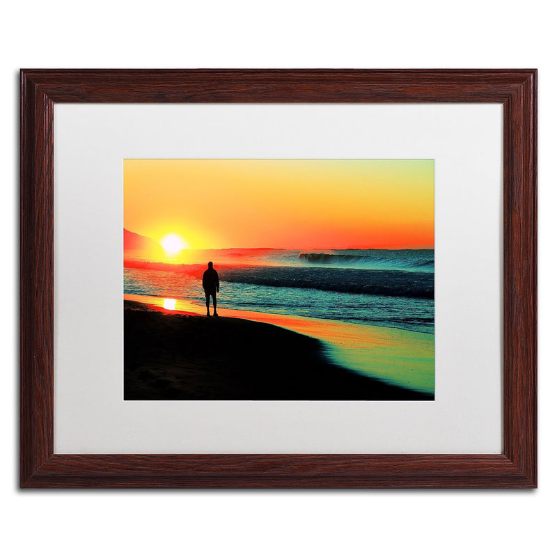 Trademark Fine Art BC0148-W1620MF Sunrise Walking by Beata Czyzowska Young 16x20 FRM Art, WHT MTD