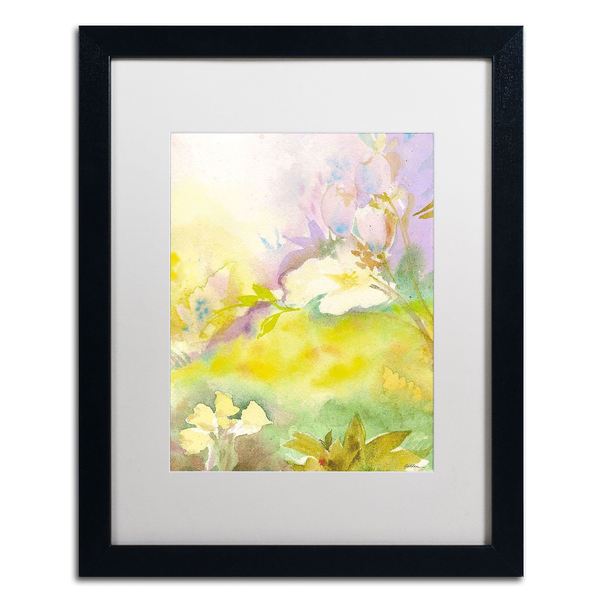 Trademark Fine Art SG5701-B1620MF "Enchanted" by Sheila Golden 20" x 16" Framed Art, White Matted