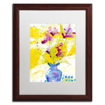 Trademark Fine Art SG5697-W1620MF Purple Blooms in Sunlight by Sheila Golden 20x16 FRM Art, WHT MTD