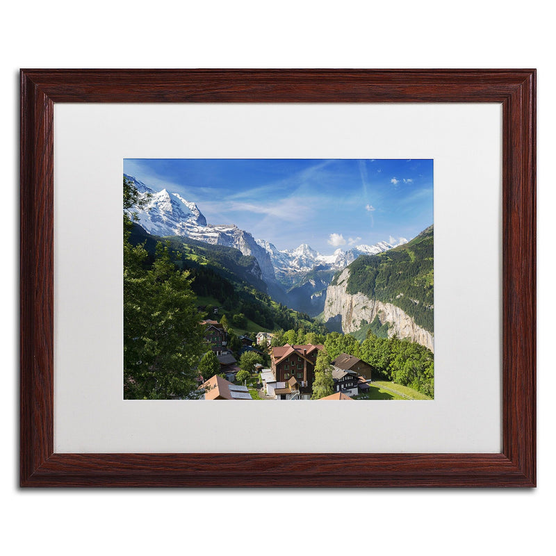 Trademark Fine Art A New Day in the Swiss Alps by Philippe Sainte-Laudy 16x20 FRM Art, WHT MTD (PSL0295-W1620MF)