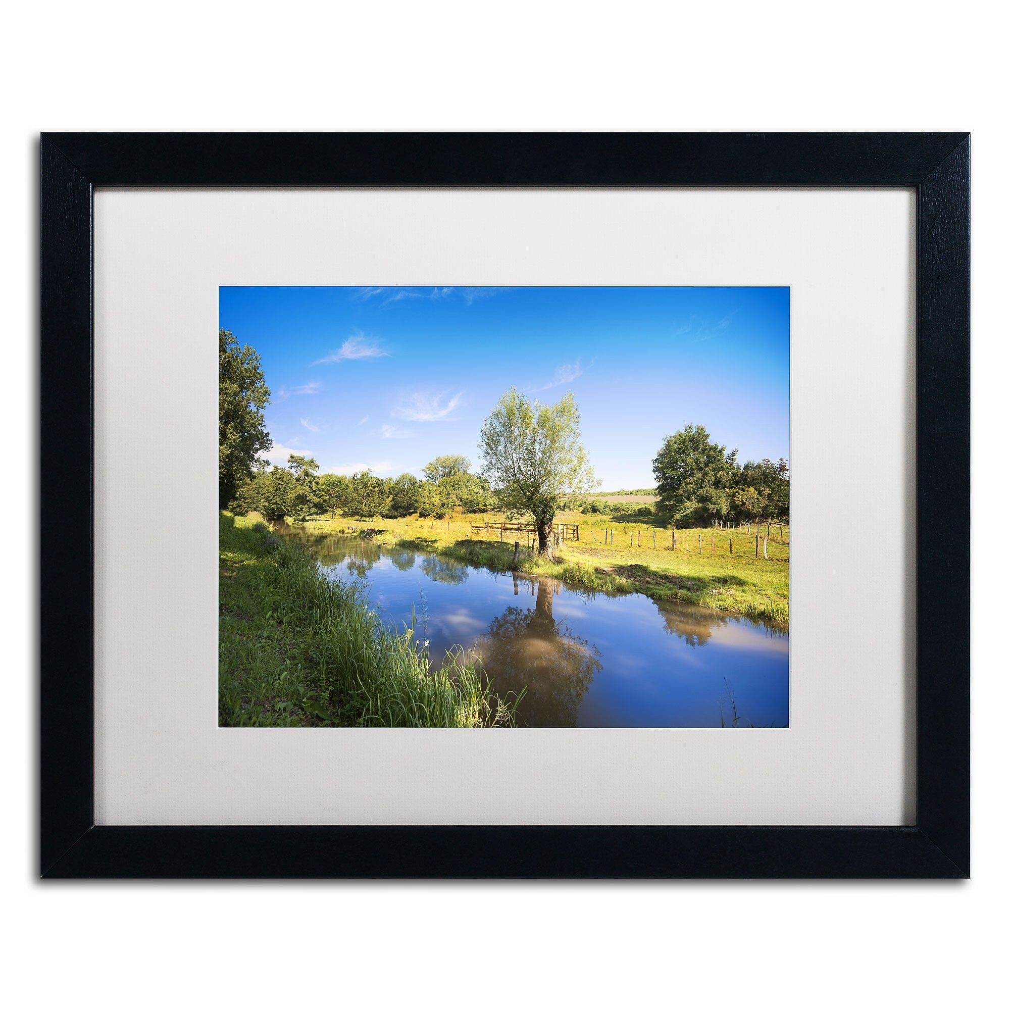 Trademark Fine Art PSL0331-B1620MF "Blue Brook" by Philippe Sainte-Laudy 16" x 20" FRM Art, WHT MTD