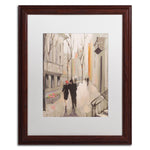 Trademark Fine Art Village Promenade Neutral by Julia Purinton 20x16 FRM Art, WHT MTD (WAP0112-W1620MF)