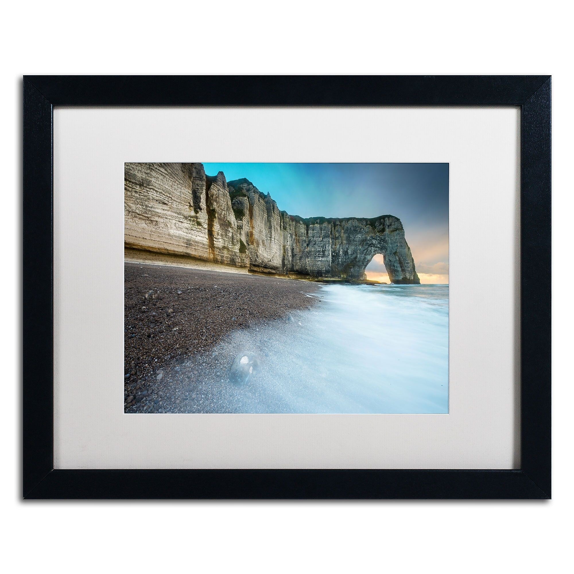 Trademark Fine Art RV0019-B1620MF "Gate to the Ocean" by Mathieu Rivrin 16" x 20" FRM Art, WHT MTD