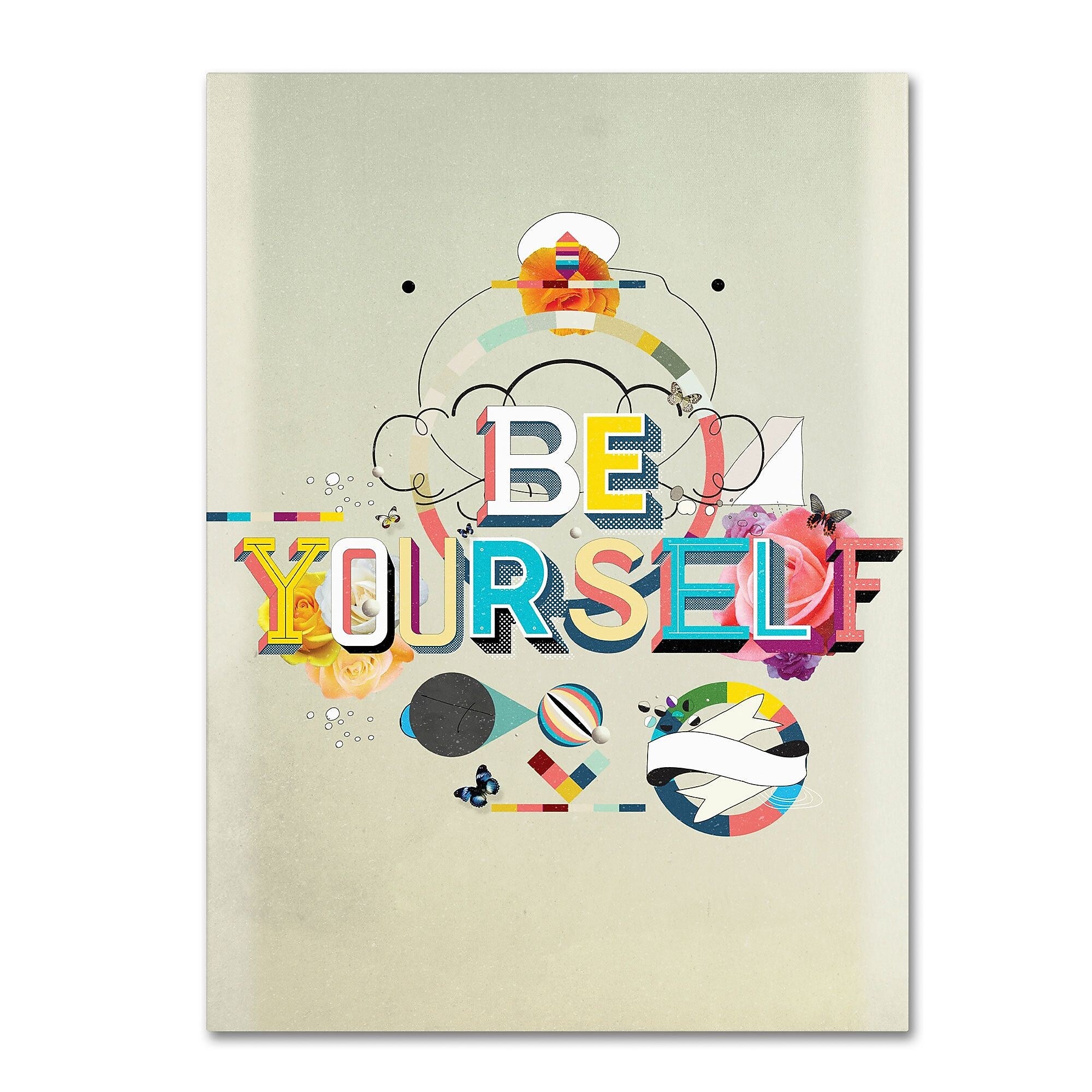 Trademark Fine Art ALI0603-C1419GG "Be Yourself" by Kavan & Co 19" x 14" Frameless Art