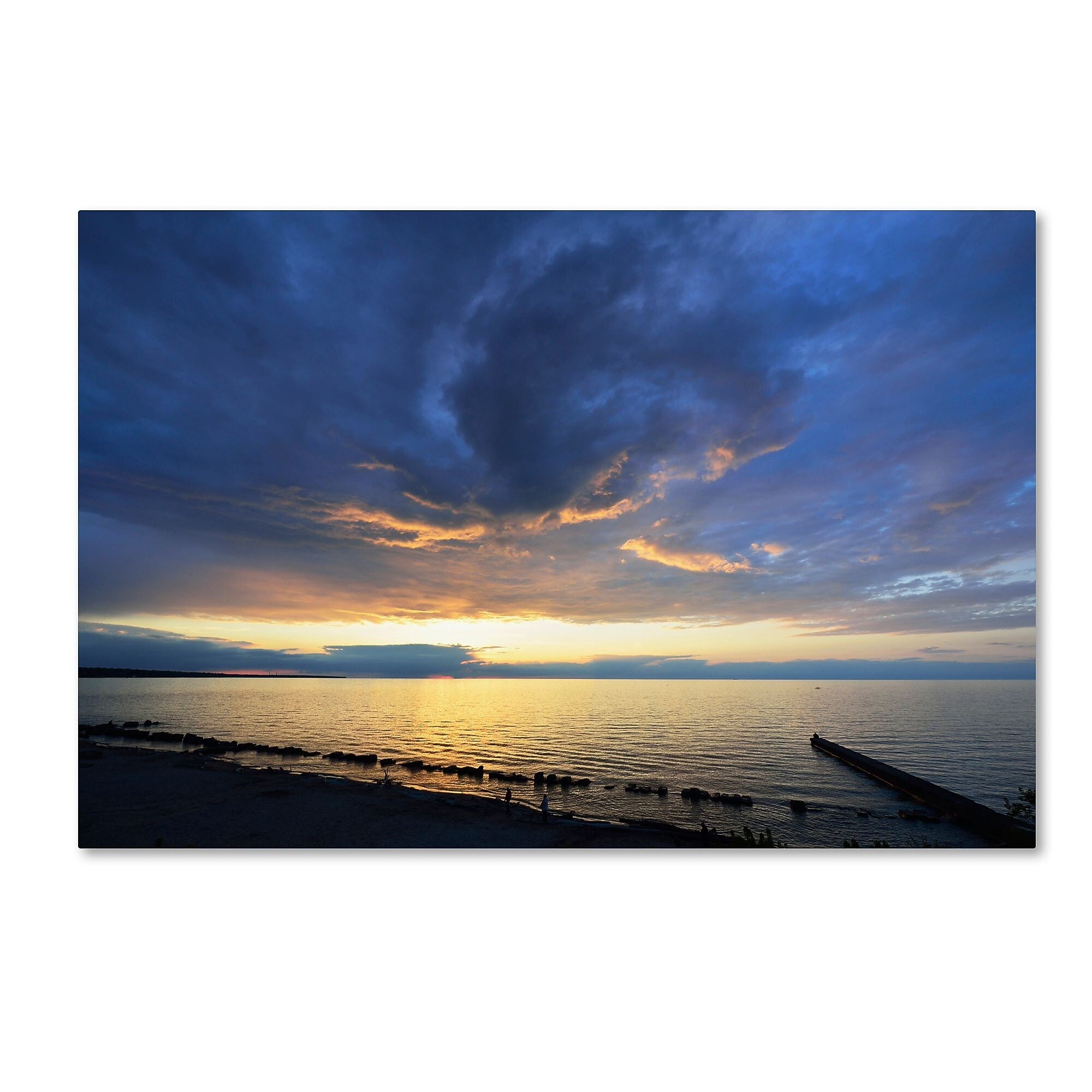 Trademark Fine Art KS0149-C1219GG "Sweeping North Coast Sunset" by Kurt Shaffer 12" x 19" FRMLS Art